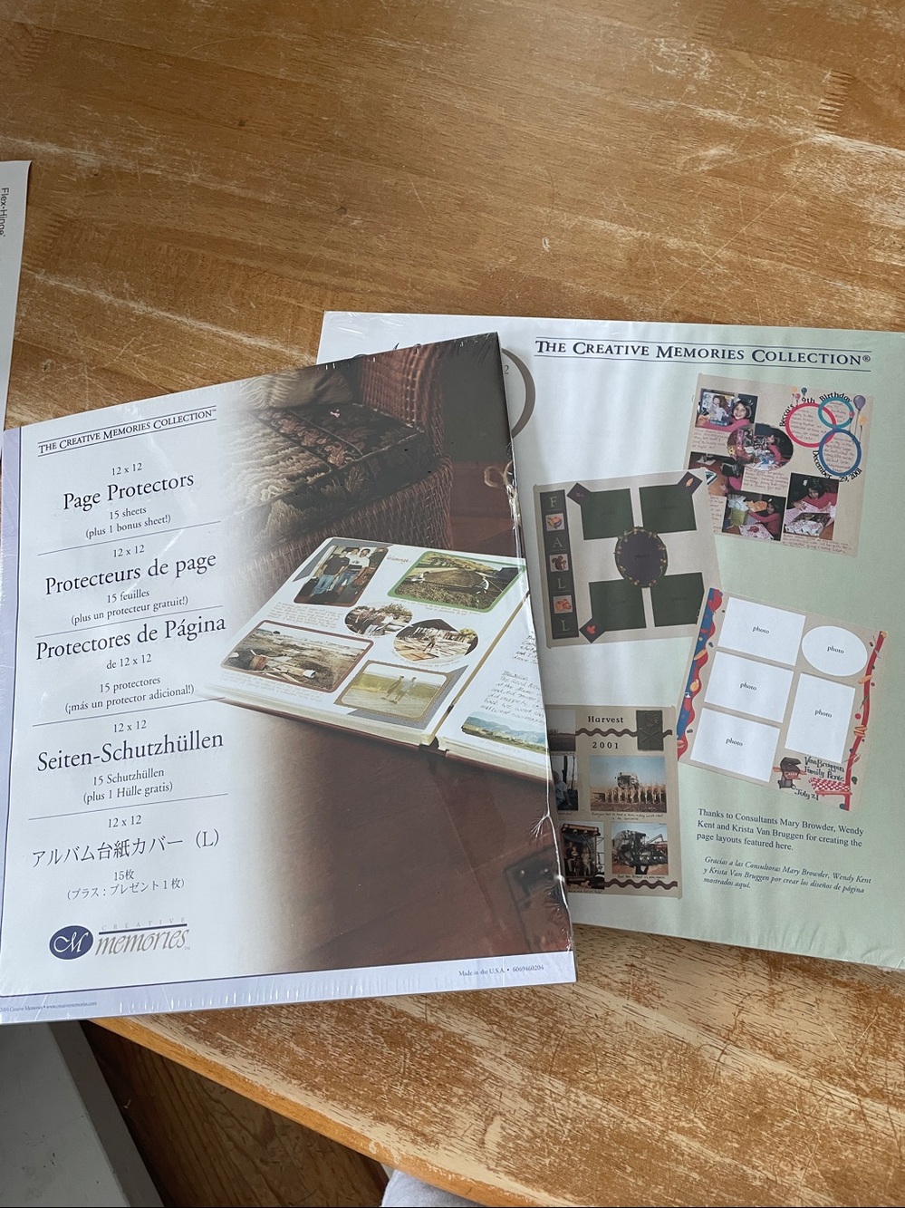 Creative Memories White 12x12 Scrapbook Pages Pack and protectors pack